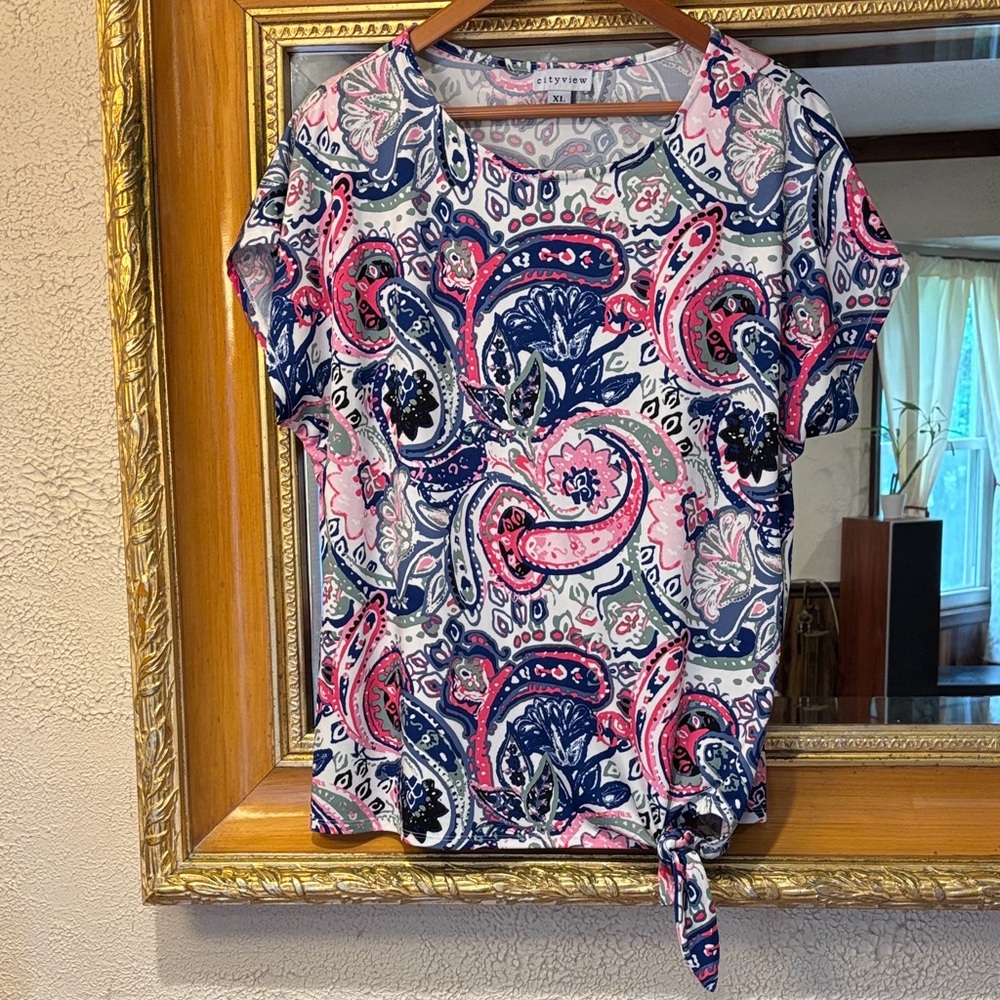 Cityview Multicolor Floral Tie Top - Size XL